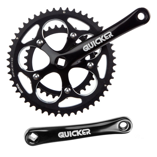 Multiplicación doble para bicicleta de ruta Quicker 2x8 9v 34 50d 170mm 9/16" Eje cuadrado Negro