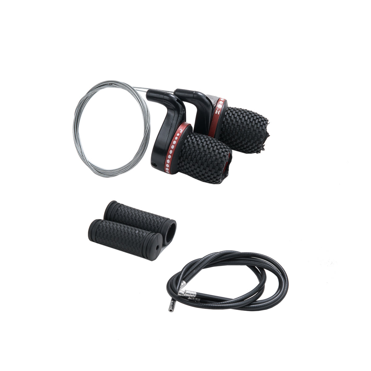 Palancas de puño para cambios de bicicleta mtb 3x6v Roller Negro-rojo