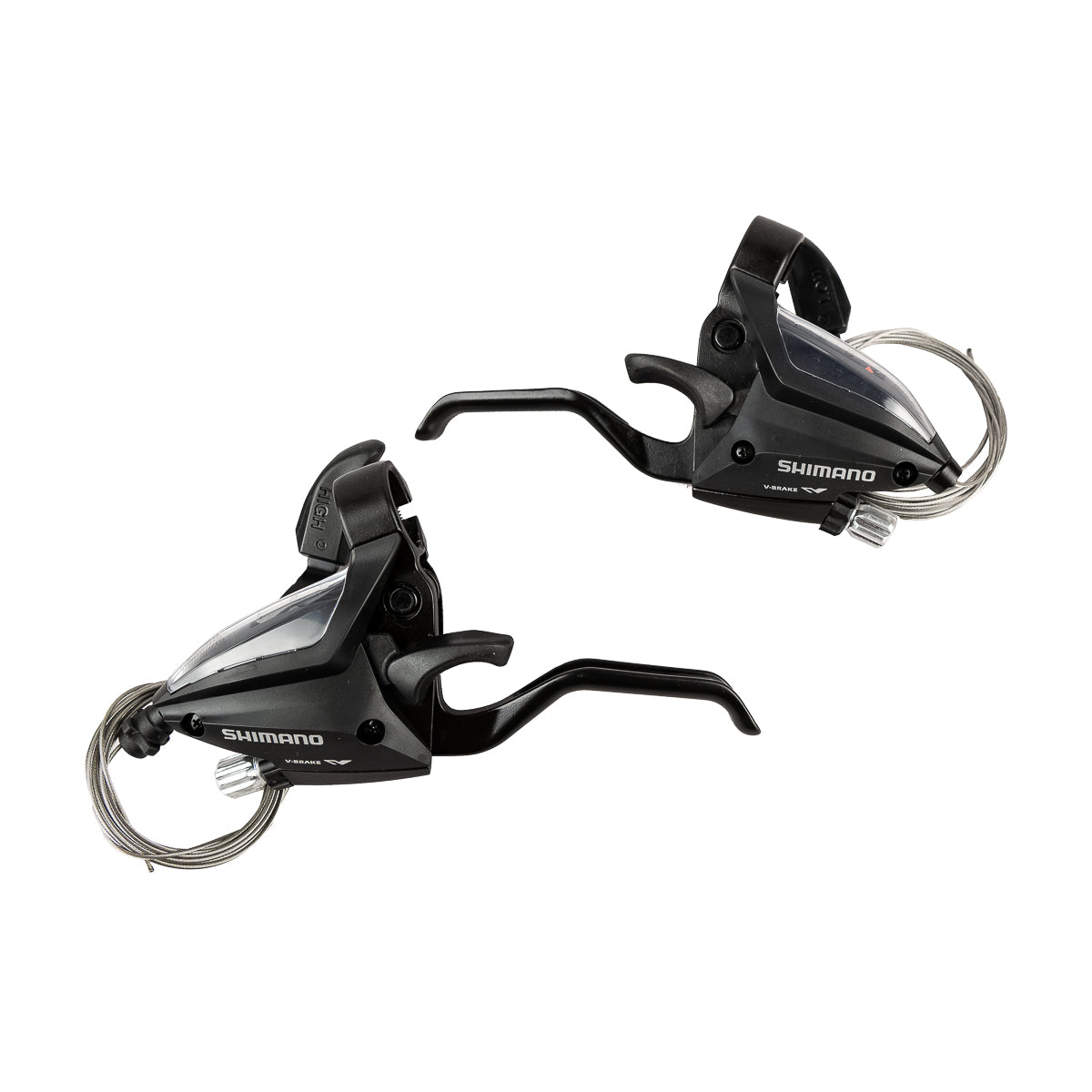 Palancas de freno y cambio duales para bicicleta de montaña Shimano ST-EF500 21v Negro