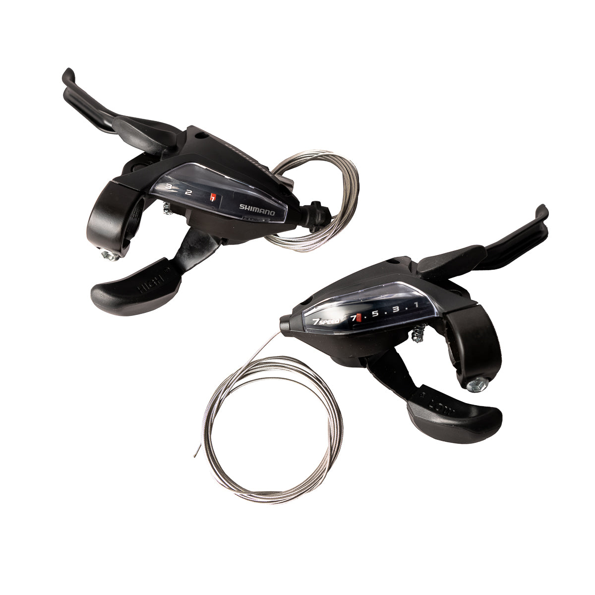 Palancas de freno y cambio duales para bicicleta de montaña Shimano ST-EF500 21v Negro