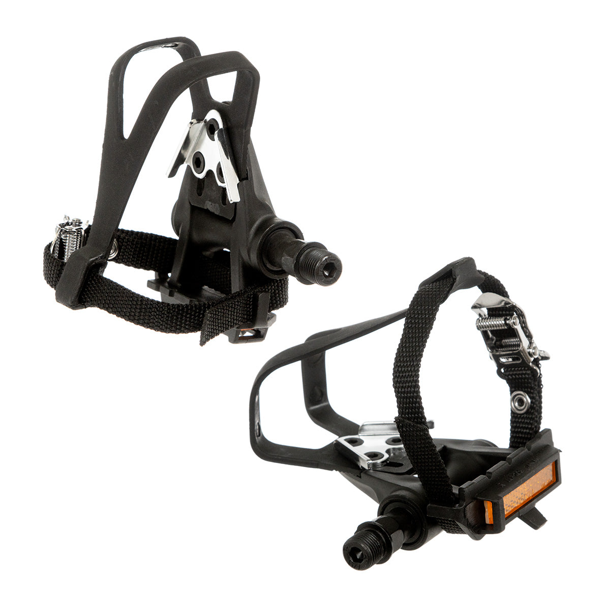 Pedales para bicicleta de ruta y media carrera con punteras Windsor 9 16