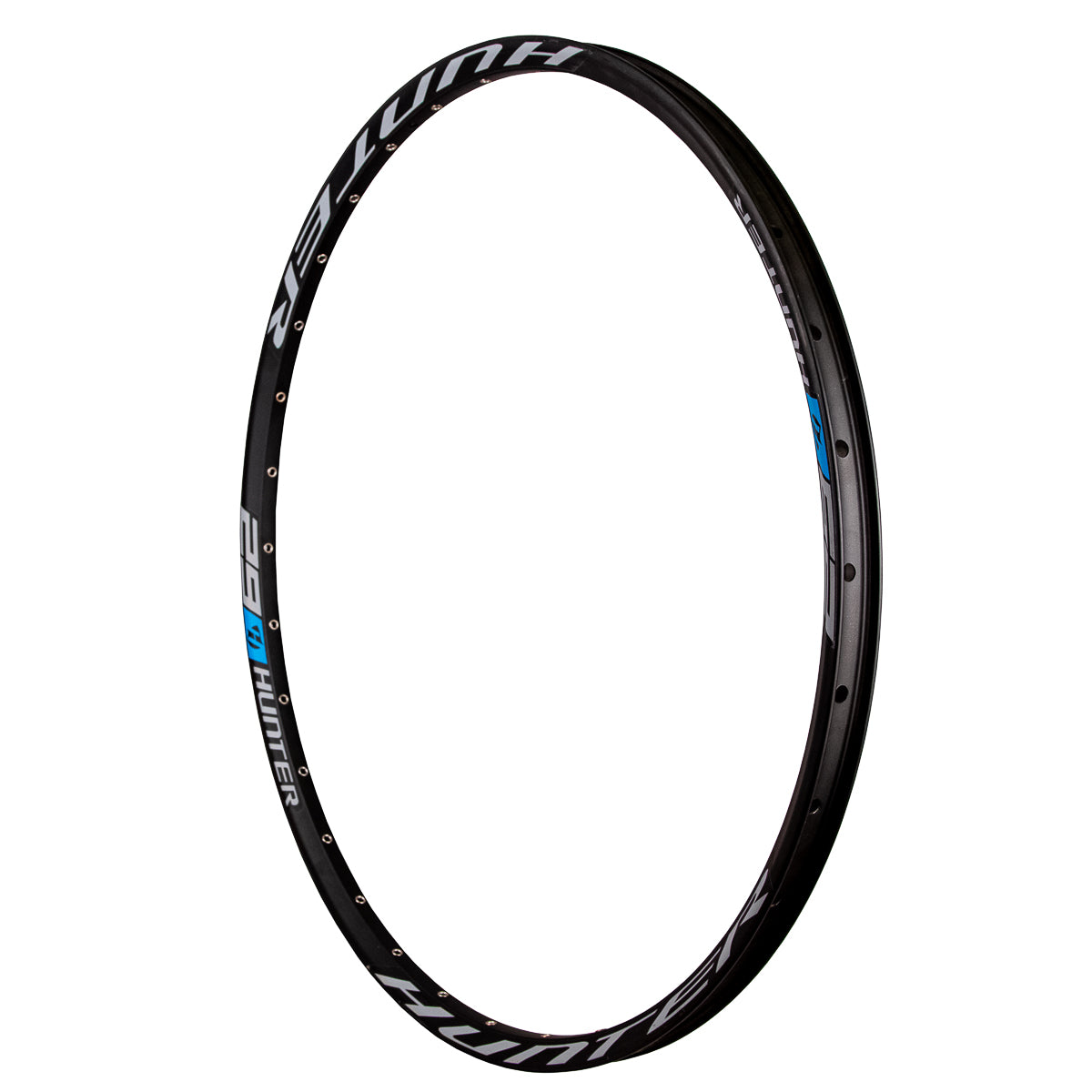 Rin para bicicleta de montaña Hunter con ojillo R29 32 hoyos 14G Negro-gris-azul