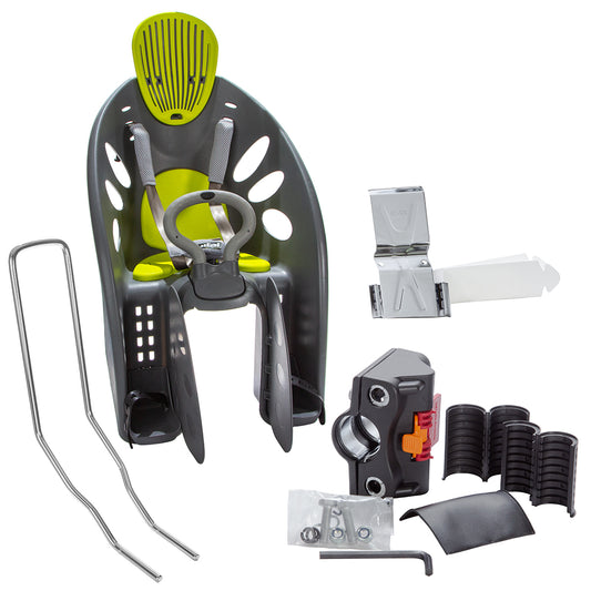 Silla porta bebe trasera para bicicleta Vital Deluxe Gris-verde